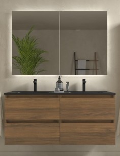 Mueble baño lavabo doble negro - BEQUIA de Salgar 2