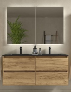 Mueble baño lavabo doble negro - BEQUIA de Salgar