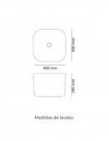 Croquis Lavabo fino blanco PRISMA 40 de Probath