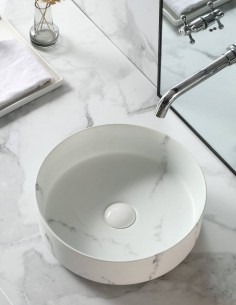 Detalle Lavabo fino CILIN Calacatta de Probath