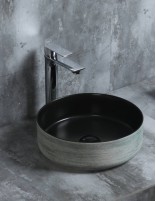 Detalle Lavabo fino CILIN VERDE/NEGRO de Probath