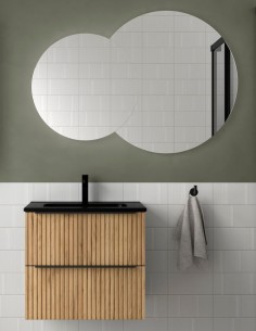 Conjunto Salgar Biba - 2 cajones con lavabo negro incluido 2