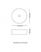 Croquis Lavabo fino CORINTIO BLANCO BRILLO de Probath