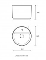 Lavabo suspendido croquis