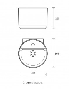 Lavabo suspendido negro - Monolith Mini de Salgar 2