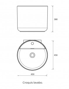 Lavabo a pared negro - Monolith Round de Salgar 2