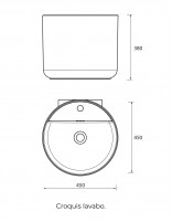 Lavabo a pared negro croquis