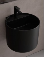 Lavabo a pared negro - Monolith Round de Salgar