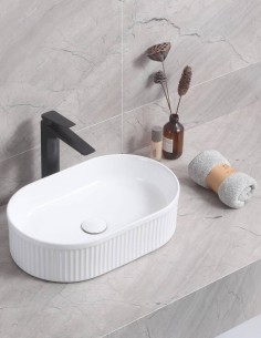 Lavabo fino CORINTO OVALO BLANCO BRILLO de Probath 2