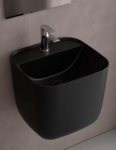 Lavabo pared cuadrado negro - Monolith Square de Salgar