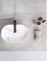 Detalle Lavabo fino CORINTO OVALO CALACATTA de Probath