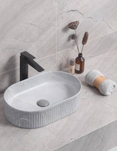 Lavabo fino CORINTO OVALO GRIS PIETRA de Probath 2