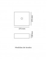 Croquis Lavabo fino CORINTO IBI GRIS PIETRA de Probath