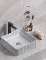Detalle Lavabo fino CORINTO IBI GRIS PIETRA de Probath