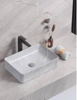 Detalle Lavabo fino CORINTO RT5034 GRIS PIETRA de Probath