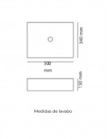 Croquis Lavabo fino CORINTO RT5034 NEGRO MARQUINA de Probath