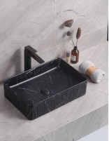 Detalle Lavabo fino CORINTO RT5034 NEGRO MARQUINA de Probath