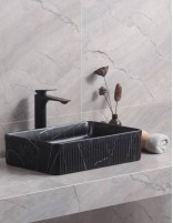 Detalle Lavabo fino CORINTO RT5034 NEGRO MARQUINA de Probath