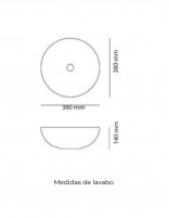 Croquis Lavabo Cristal 2.0 BOL NEGRO de Probath