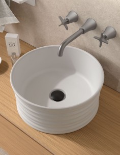 Lavabo diseño en relieve - Loop gris de Salgar
