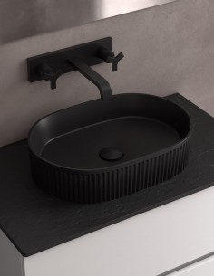 Lavabo relieve exterior modelo Venice negro de Salgar 2