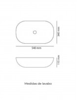 Croquis Lavabo Cristal 2.0 OVAL NEGRO de Probath