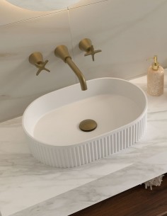 Lavabo relieve en exterior modelo Venice blanco de Salgar