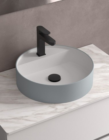 Lavabo redondo bicolor blue fog