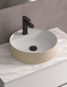 Lavabo redondo bicolor negro 2