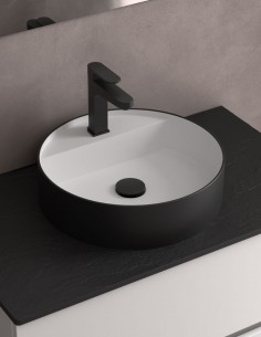 Lavabo redondo bicolor negro