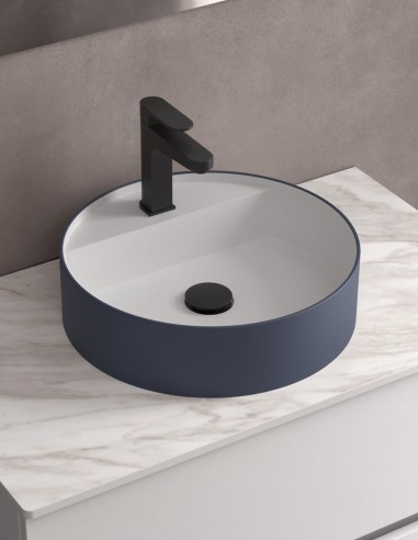 Lavabo redondo bicolor night blue