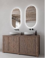 Detalle Espejo ovalado con luz ambiental CAPSUL de BathDecor