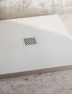 Plato de ducha Nuovvo Slate rejilla centrada y válvula incluidas 2