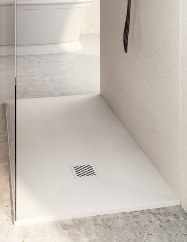 Plato de ducha Nuovvo Slate rejilla centrada y válvula incluidas