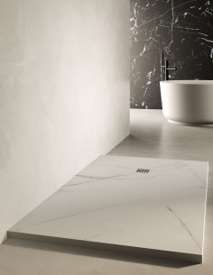 Plato de ducha imitación mármol - blanco Creative Skin de Nuovvo 2