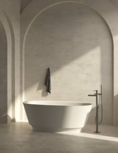 Detalle Bañera exenta ovalada blanca ARAL de NUOVVO