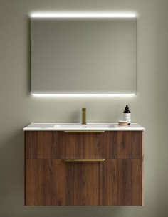 Conjunto suspendido baño + lavabo LUVA con diferentes tiradores de Salgar