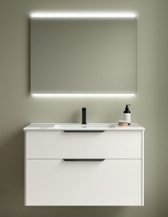 Conjunto suspendido baño + lavabo LUVA con diferentes tiradores de Salgar 2