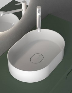 Lavabo OVAL Mueble de baño Econic Compact 2 cajones + lavabo sobre encimera - de Royo