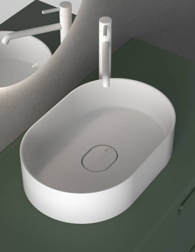 Lavabo OVAL Mueble de baño Econic Compact 2 cajones + lavabo sobre encimera - de Royo