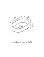 Croquis medidas OVAL Mueble de baño Econic Compact 2 cajones + lavabo sobre encimera - de Royo