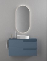Acabado Azul Vapor Mueble de baño Econic Compact 2 cajones + lavabo sobre encimera - de Royo