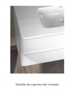 Detalle cajones Mueble de baño Dai 2 cajones + lavabo integrado - de Royo