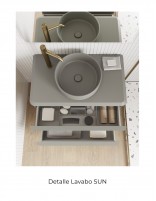Detalle cajón Mueble de baño Dai 2 cajones + lavabo sobre encimera SUN