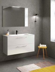 Mueble de baño Easy 2 cajones + lavabo integrado de Royo Acabado Blanco