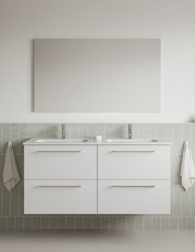 Mueble de baño Easy 120 cm 4 cajones + lavabo integrado de Royo Acabado Blanco Brillo