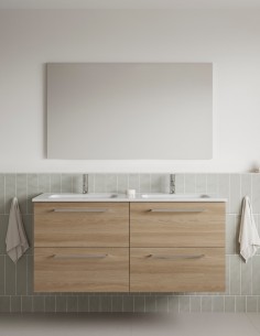 Mueble de baño Easy 120 cm 4 cajones + lavabo integrado de Royo Acabado Nogal Arenado