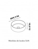 Croquis lavabo SUN Mueble de baño Dai 2 cajones + lavabo sobre encimera SUN
