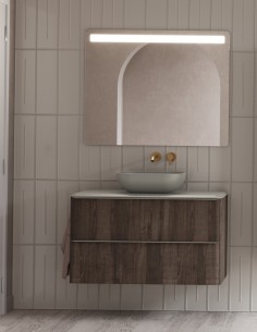 Mueble de baño Dai 2 cajones + lavabo sobre encimera BLOCK - de Royo 2