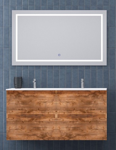 Mueble de baño colgante lavabo doble rustik